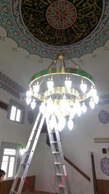 100 cm Durchmesser 2 Ringe 16 Glühbirnen LED LALE MODEL Moschee Kronleuchter