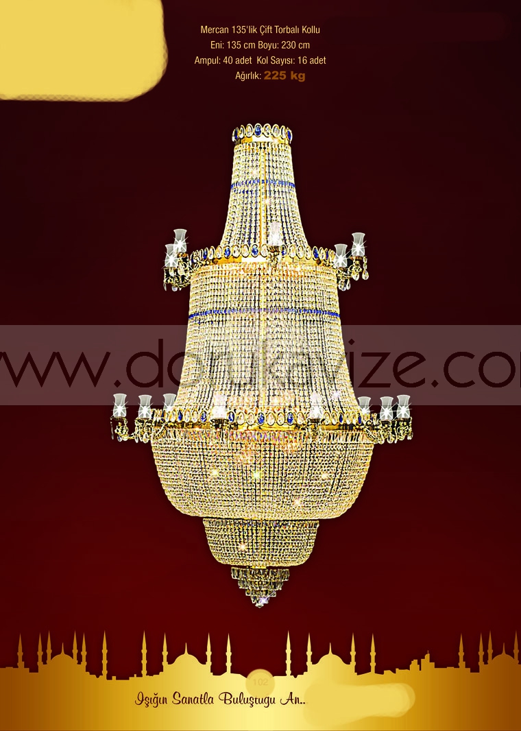 135 Coral model FLOOR crystal mosque chandeliers