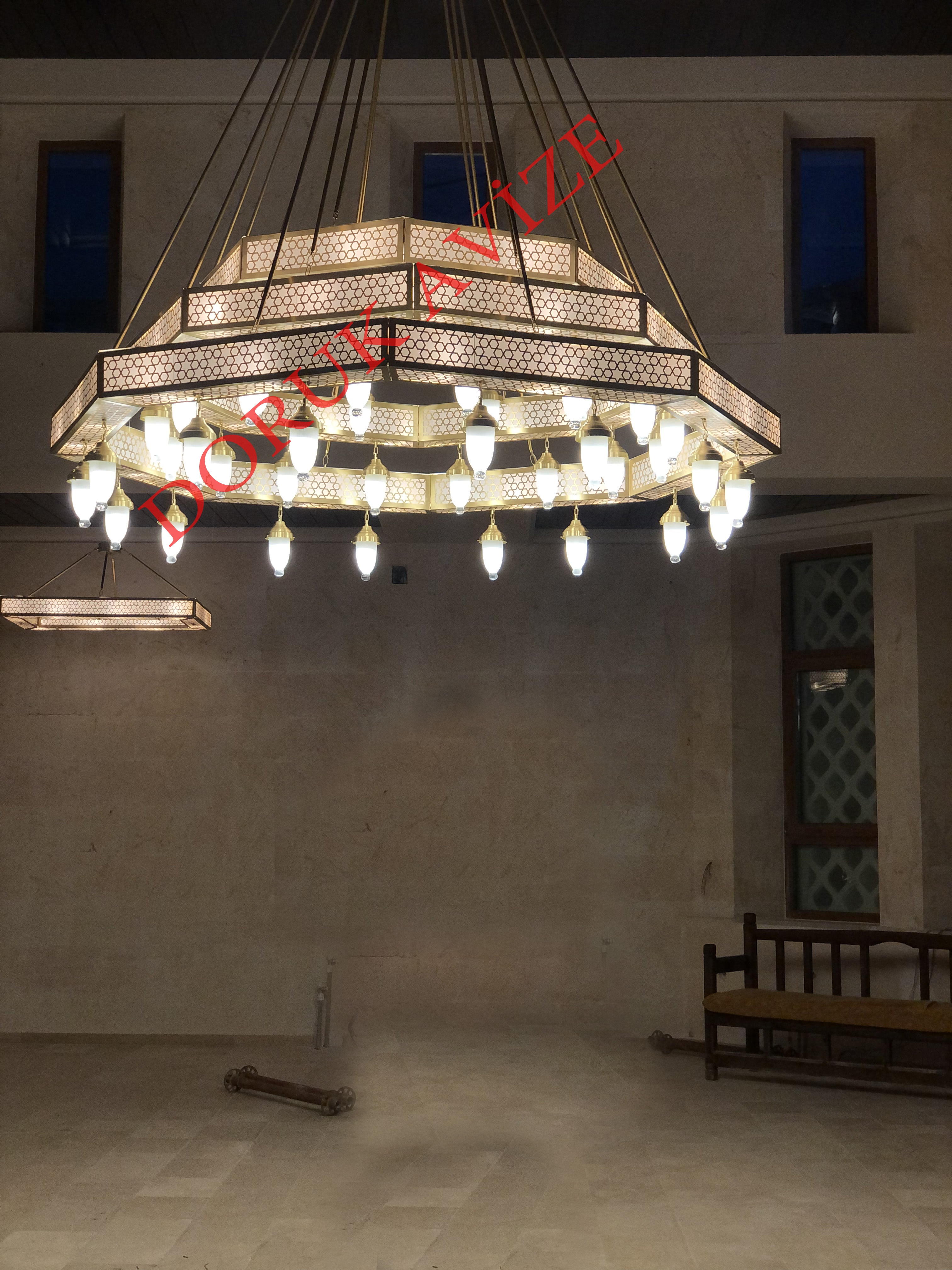 2.5 meters 3 rings reverse 8 gen modern mosque chandelier