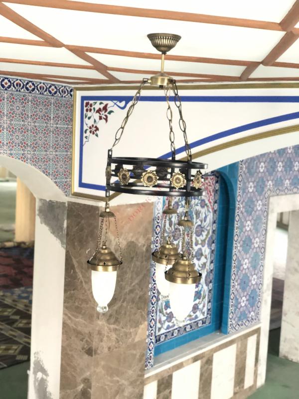 Mimar Sinan Model 30 cm 3 ampullü Cami Avizesi