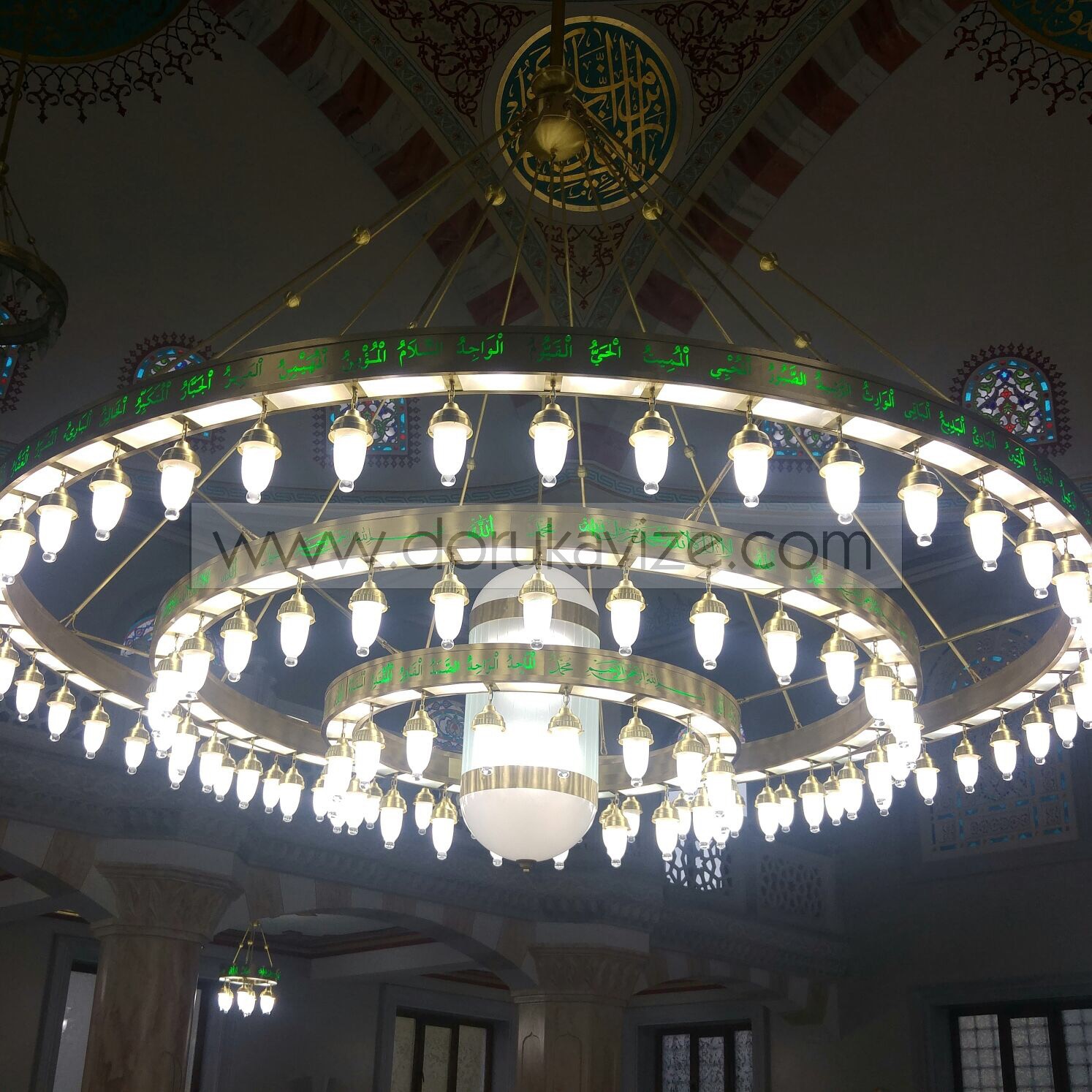 mosque chandeliers 500 pcs (diameter) 4 rings 122 bulb box medina model mosque chandelier models and prices