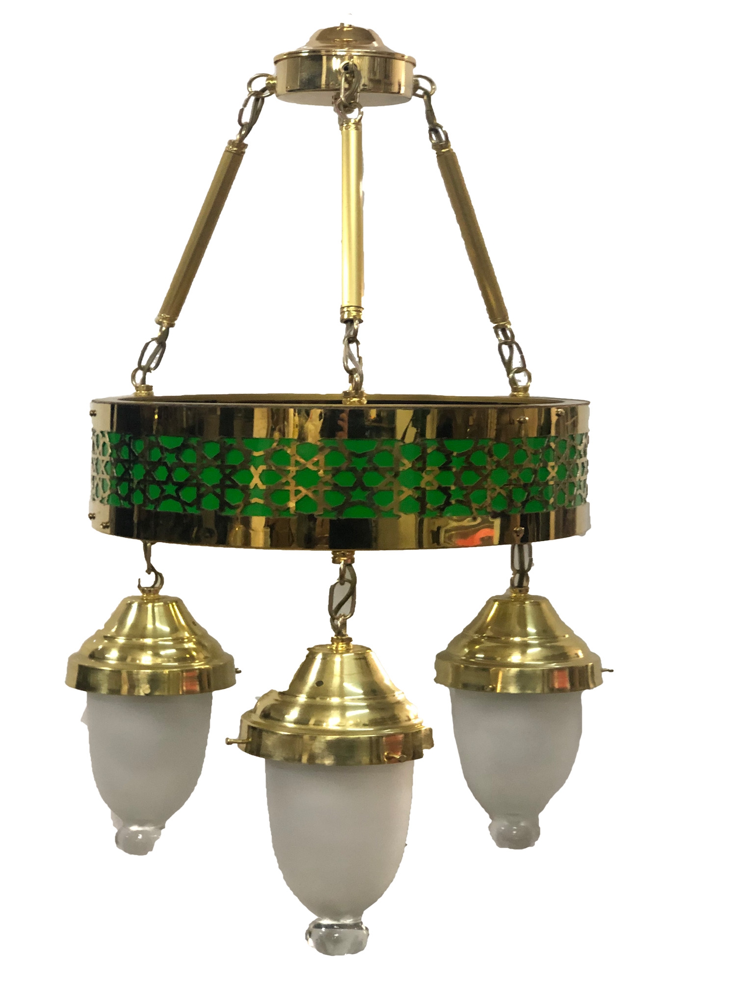 3 pendant chandeliers with tulip motifs