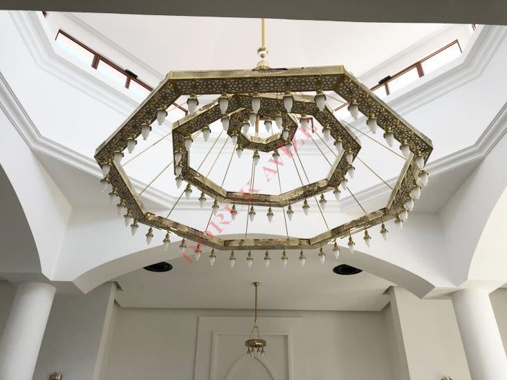 mosque chandelier, ottoman model chandelier, superior model chandelier, led chandelier, mosque chandelier models and prices, ankara mosque chandelier, istanbul mosque chandelier manufacturing, hotel chandeliers, hotel lighting, technical hand chandelier