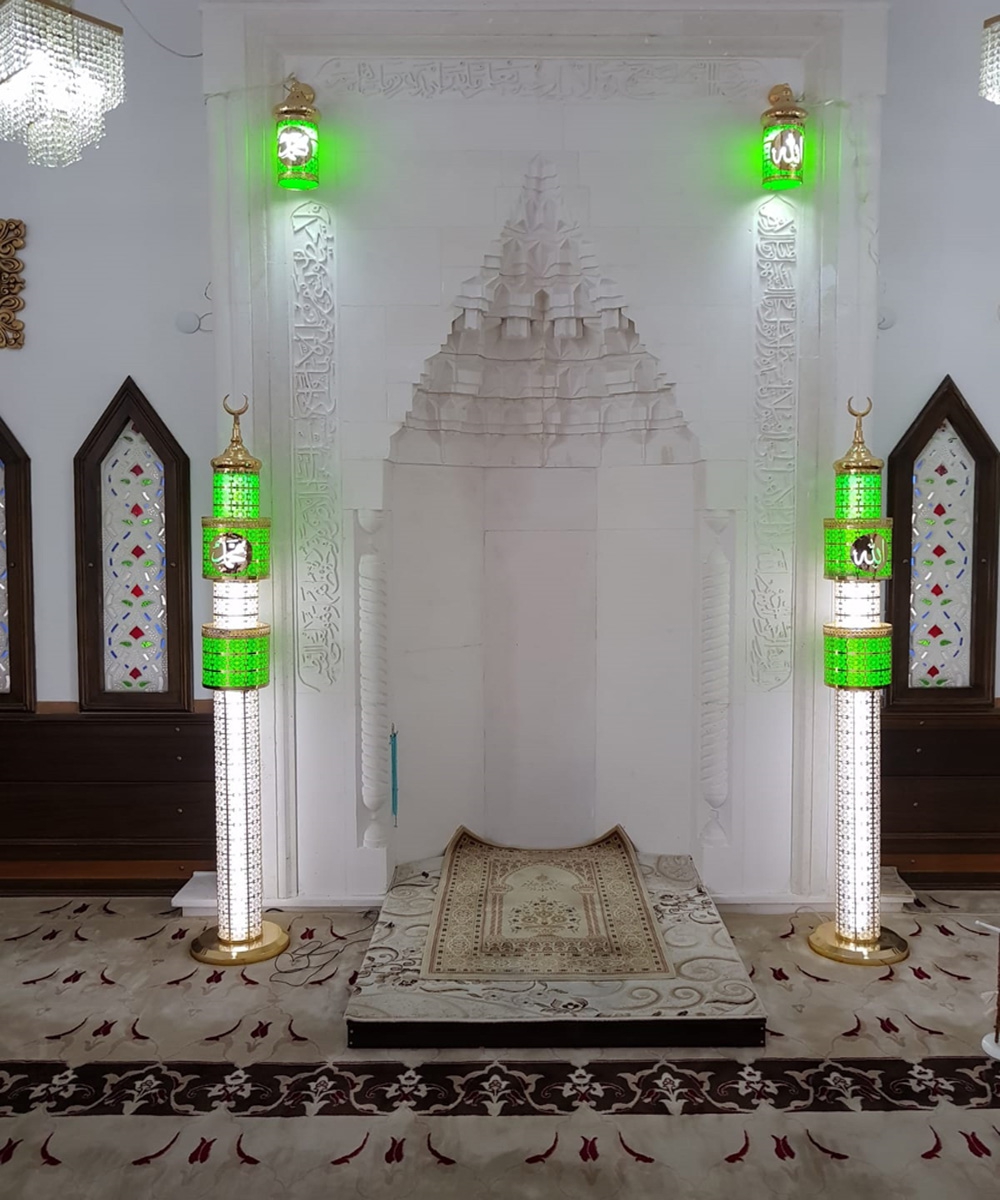 Lale Model Double Glory Mosque Candlestick Set
